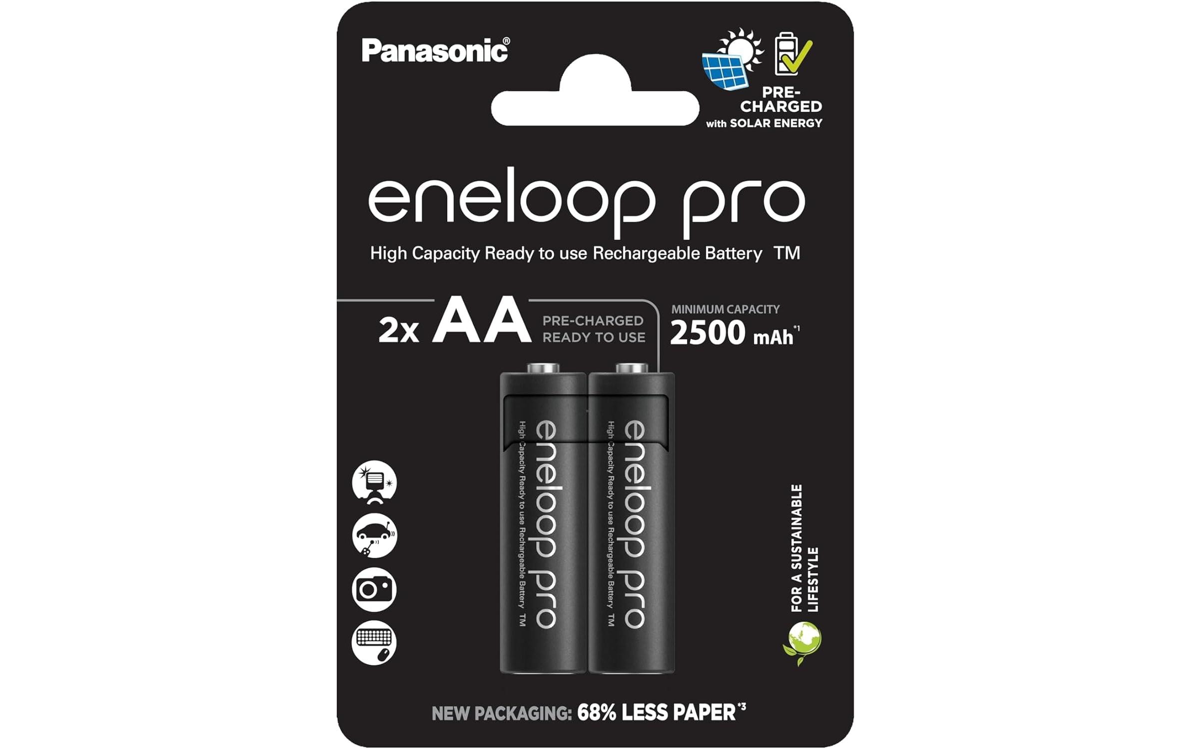 2251346 - Mediatech Panasonic Akku eneloop pro 2x AA 2500mAh 2er Pack AA, 2500mAh, 1.2V, vorgeladen kaufen Schweiz | Mediatech.ch