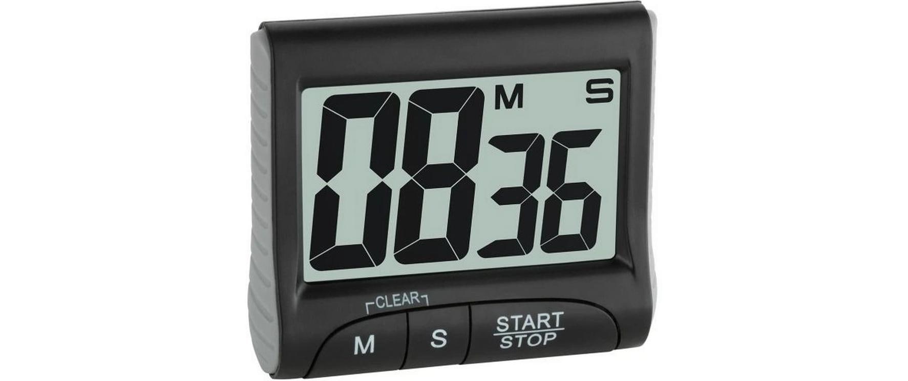 2251502 - Mediatech TFA Küchentimer mit Stoppuhr Inkl. 1 x 1, 5 V AAA, Schwarz