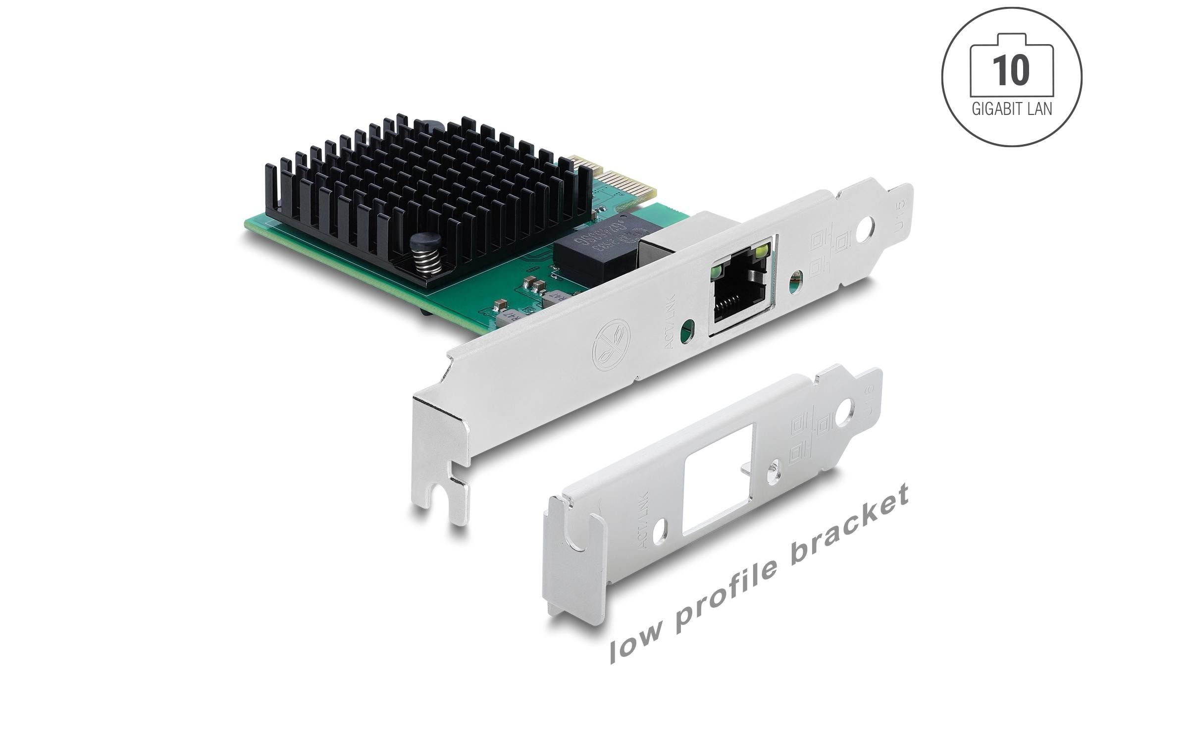 2256360 - Mediatech Delock PCI Express-x1 Netzwerkkarte 10Gbps LP, 10/100/1000Mbps, RTL8127 Chipsatz kaufen Schweiz | Mediatech.ch