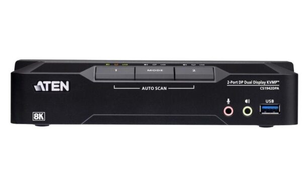 Aten CS1942DPA Switch Dual View 2 Port USB 8K DisplayPort Dual Display KVMP Switch