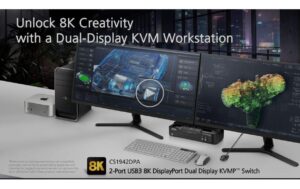 Aten CS1942DPA Switch Dual View 2 Port USB 8K DisplayPort Dual Display KVMP Switch
