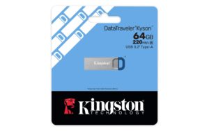 Kingston DataTraveler Kyson 64GB, USB 3.2 220MB/s, mit kappenlosem Metallgehäuse