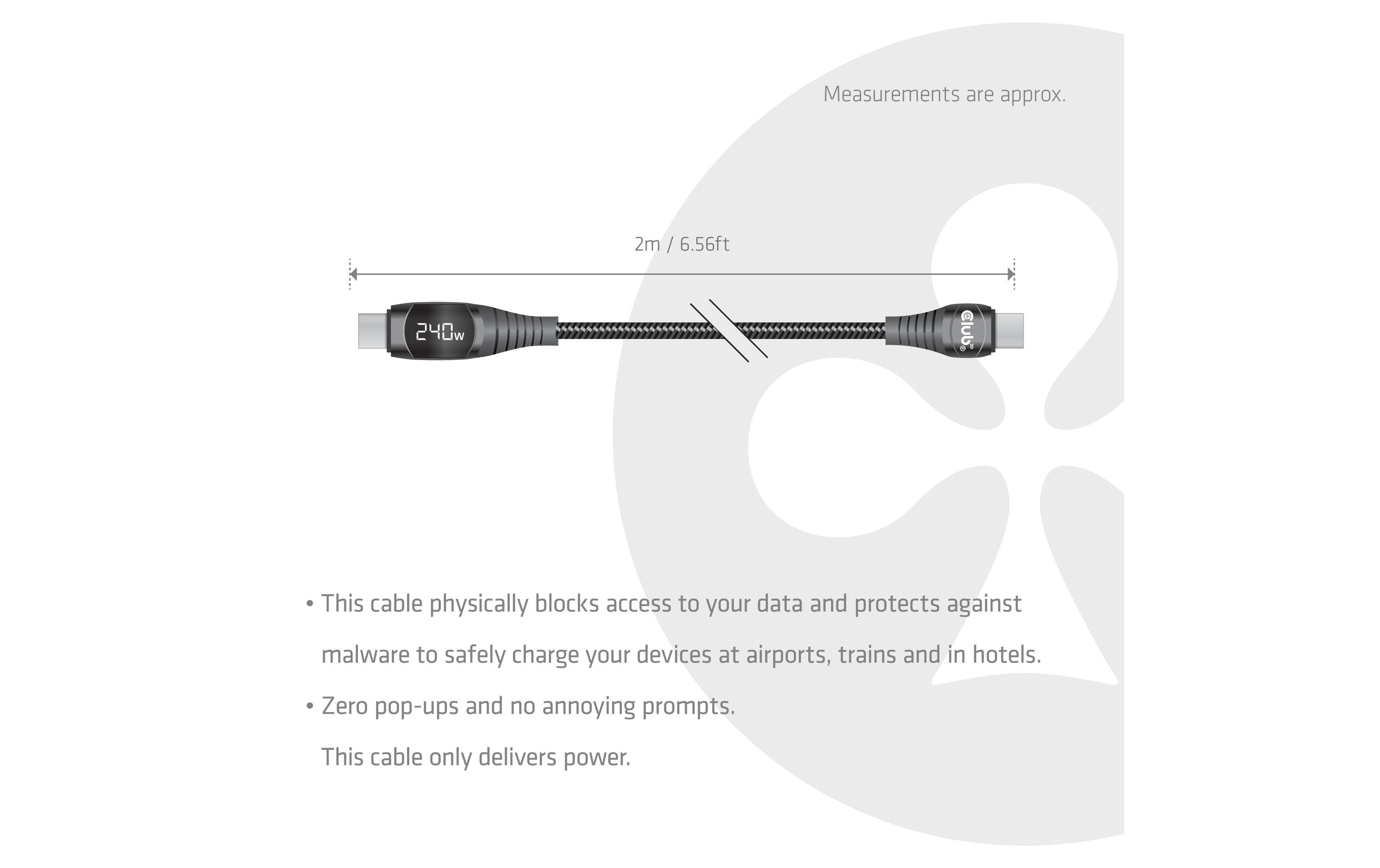 2259851_1 - Mediatech Club 3D, Safe-Kabel USB Typ-C mit Lade-Display 2 m, 240W