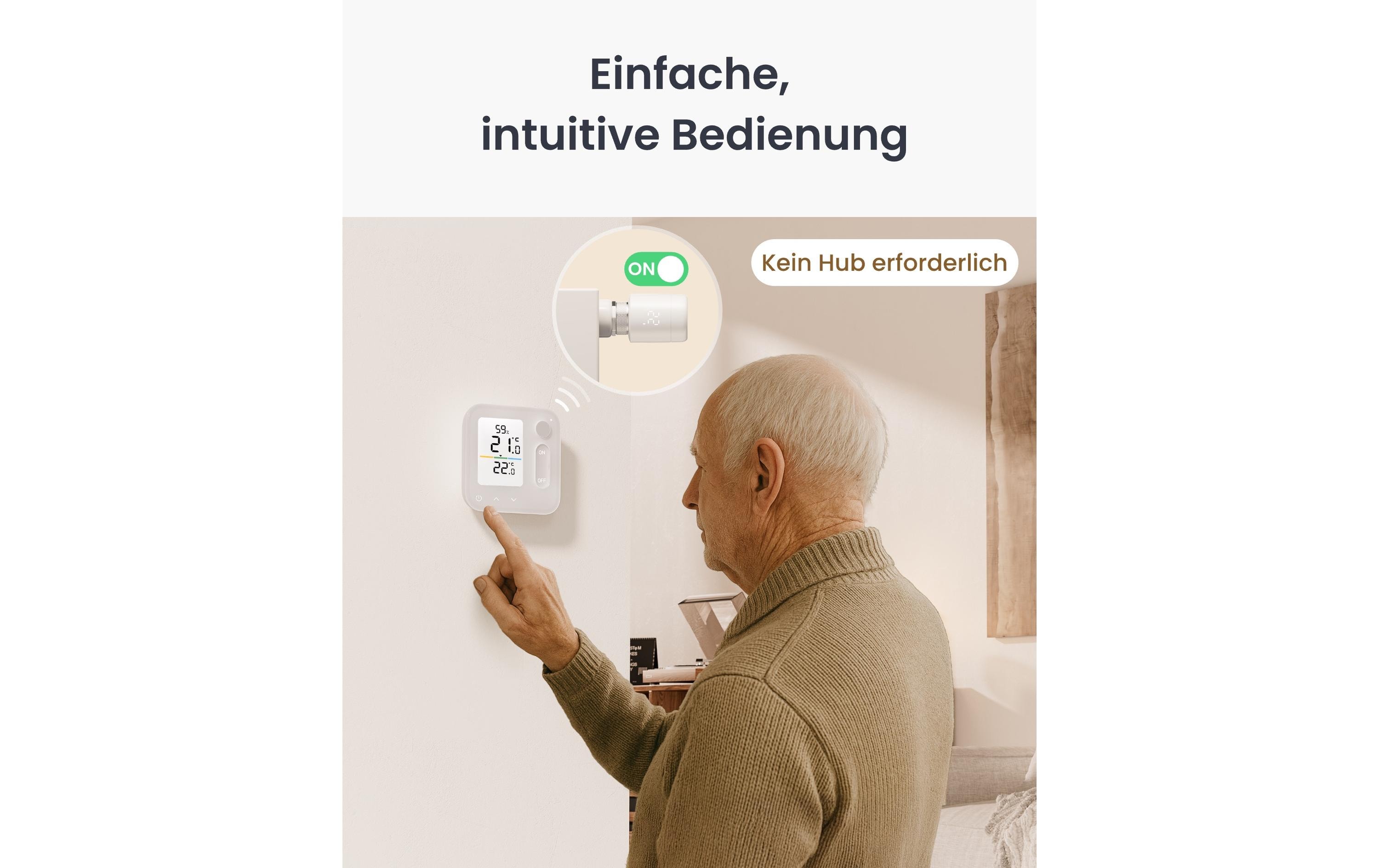 2260389_1 - Mediatech Switchbot Raumklima-Panel Wandmontage Digital Weiss