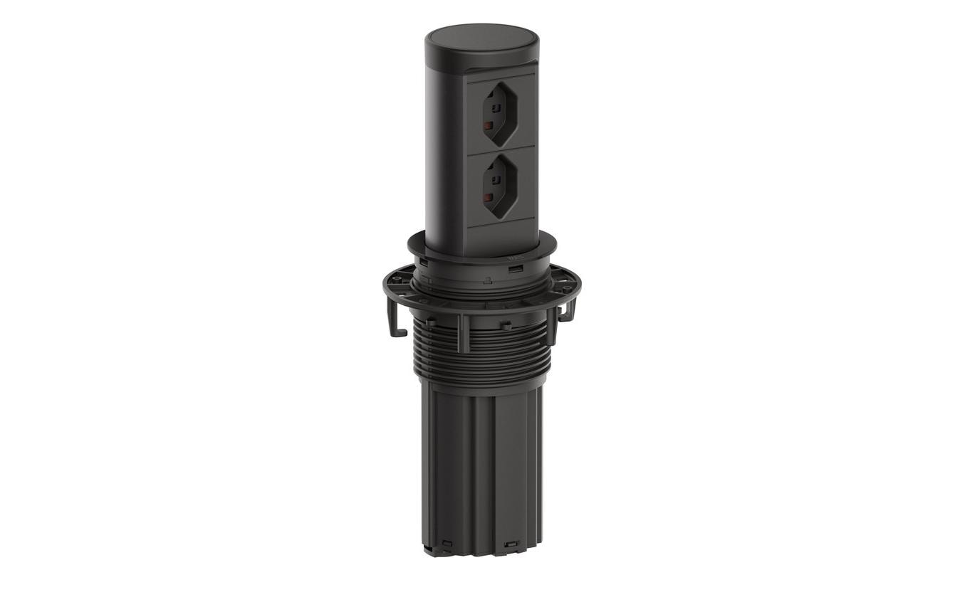 2263124 - Mediatech Bachmann ELEVATOR 2 Steckdoseneinheit herausfahrbar, schwarz matt, 2xCH T23 kaufen Schweiz | Mediatech.ch