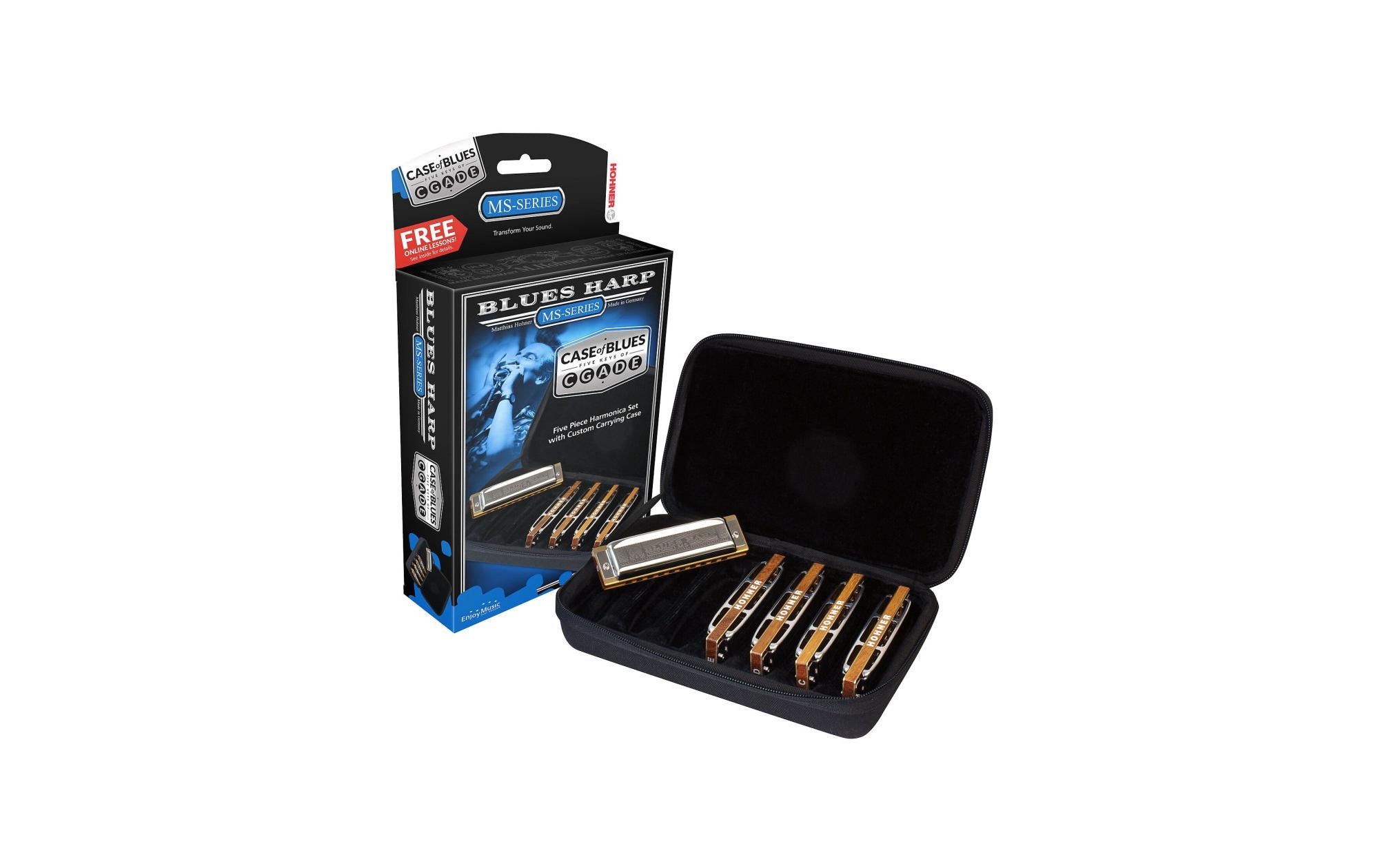 2264457 - Mediatech Hohner Blues Harp MS Set mit 5 Mundharmonikas und Koffer C D E G kaufen Schweiz | Mediatech.ch
