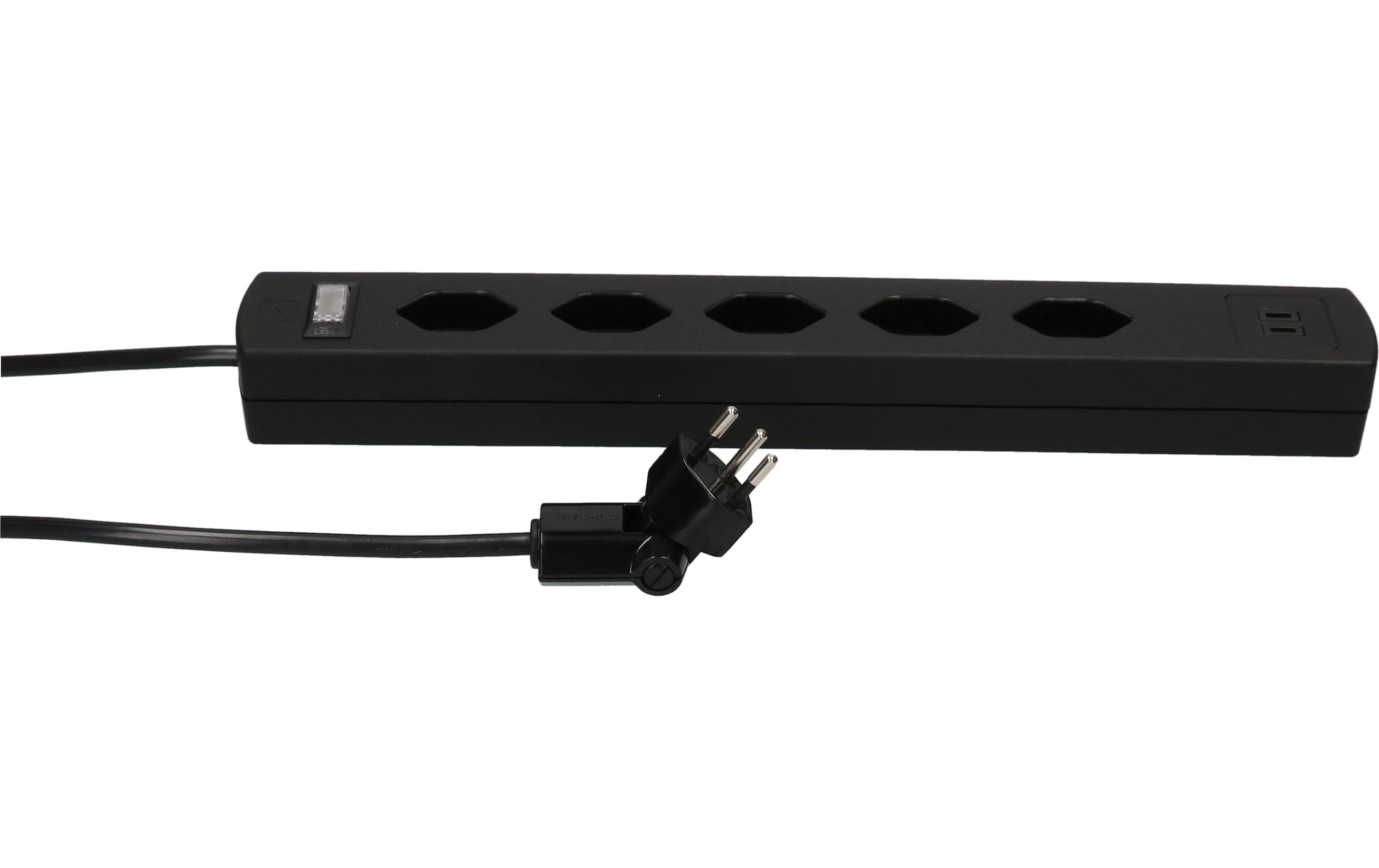 2265559_1 - Mediatech Max Hauri Steckdosenl. Safety Line 5x Typ 13 90°, sz Schal. USB Mag. 2m cli.