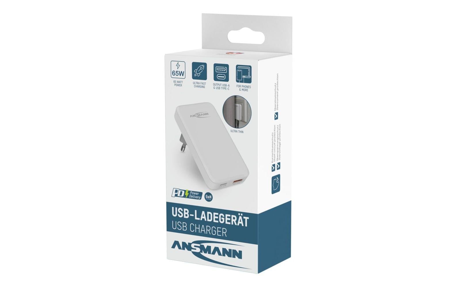 2266092_1 - Mediatech Ansmann USB-C Wall Charger flaches Ladegerät 2 USB Ports
