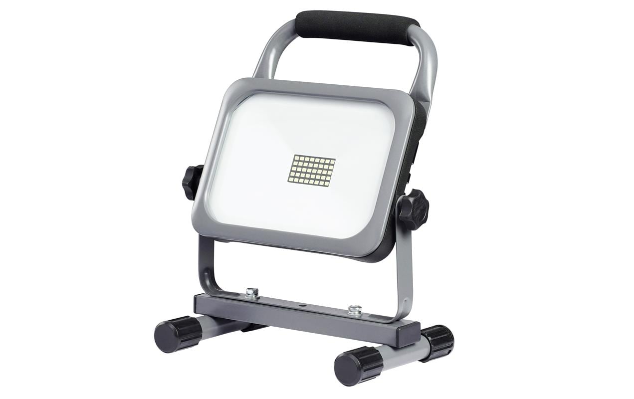 2267615 - Mediatech Steffen Worklight LED Akku-Strahler 30W mit Traggriff & Standfuss, grau