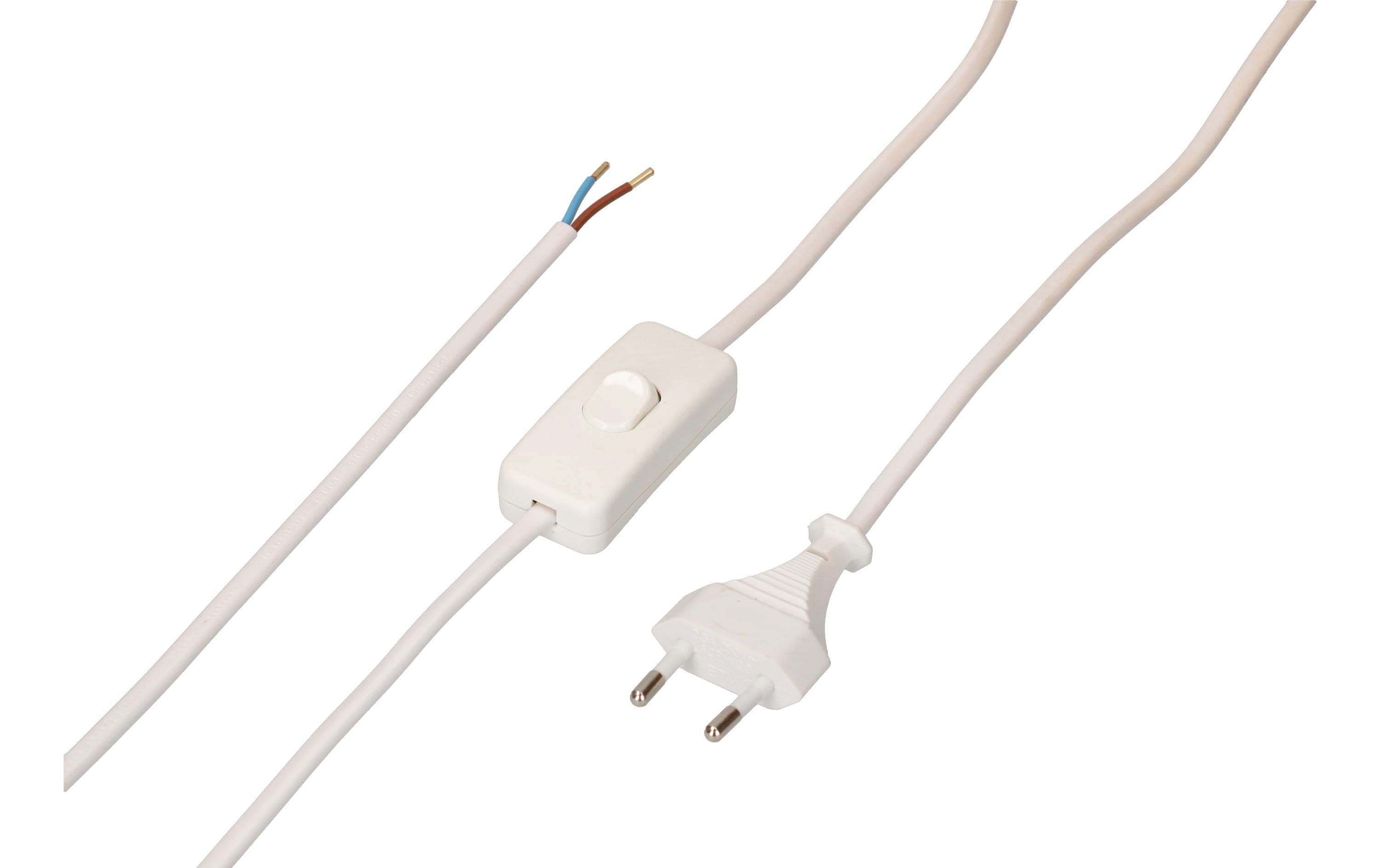 2267795 - Mediatech Max Hauri TDLF-Netzkabel H03VVH2-F2X0.75 2m weiss Schalter Typ 26 kaufen Schweiz | Mediatech.ch