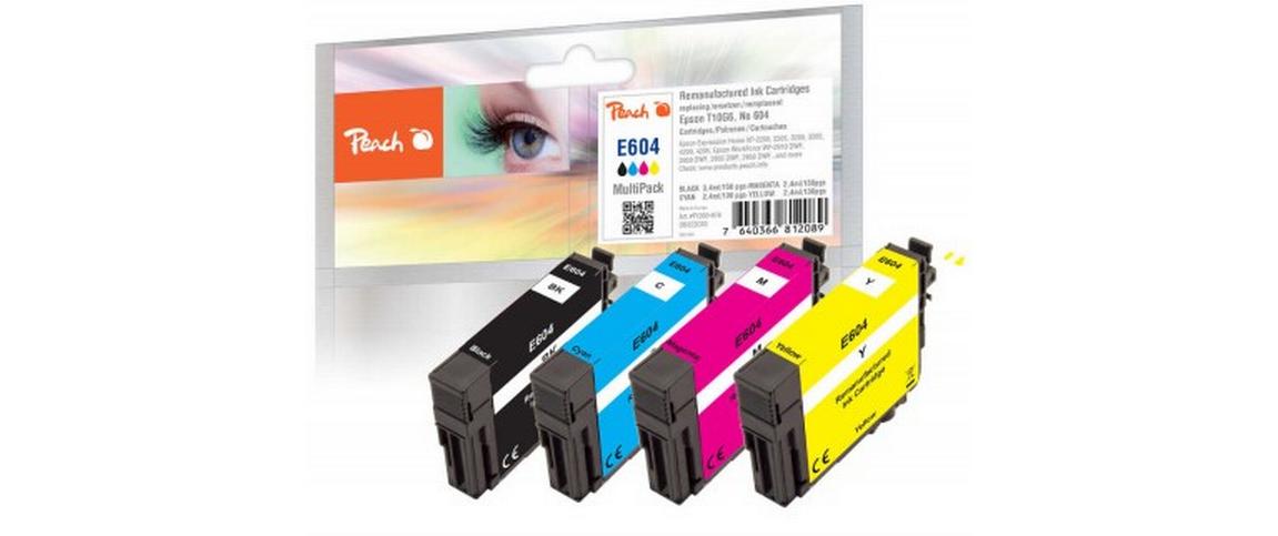 2269470 - Mediatech Peach E604 4 Tintenpatronen Set Schwarz Cyan Magenta kaufen Schweiz | Mediatech.ch
