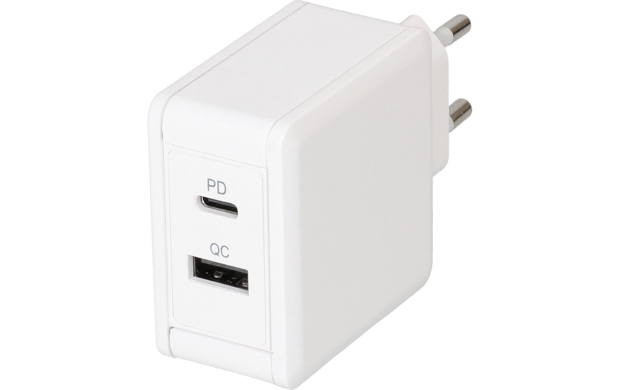 2277190 - Mediatech MAX HAURI USB Schnellladeadapter 1x USB-C PD, 1x USB-A, 30W, weiss kaufen Schweiz | Mediatech.ch