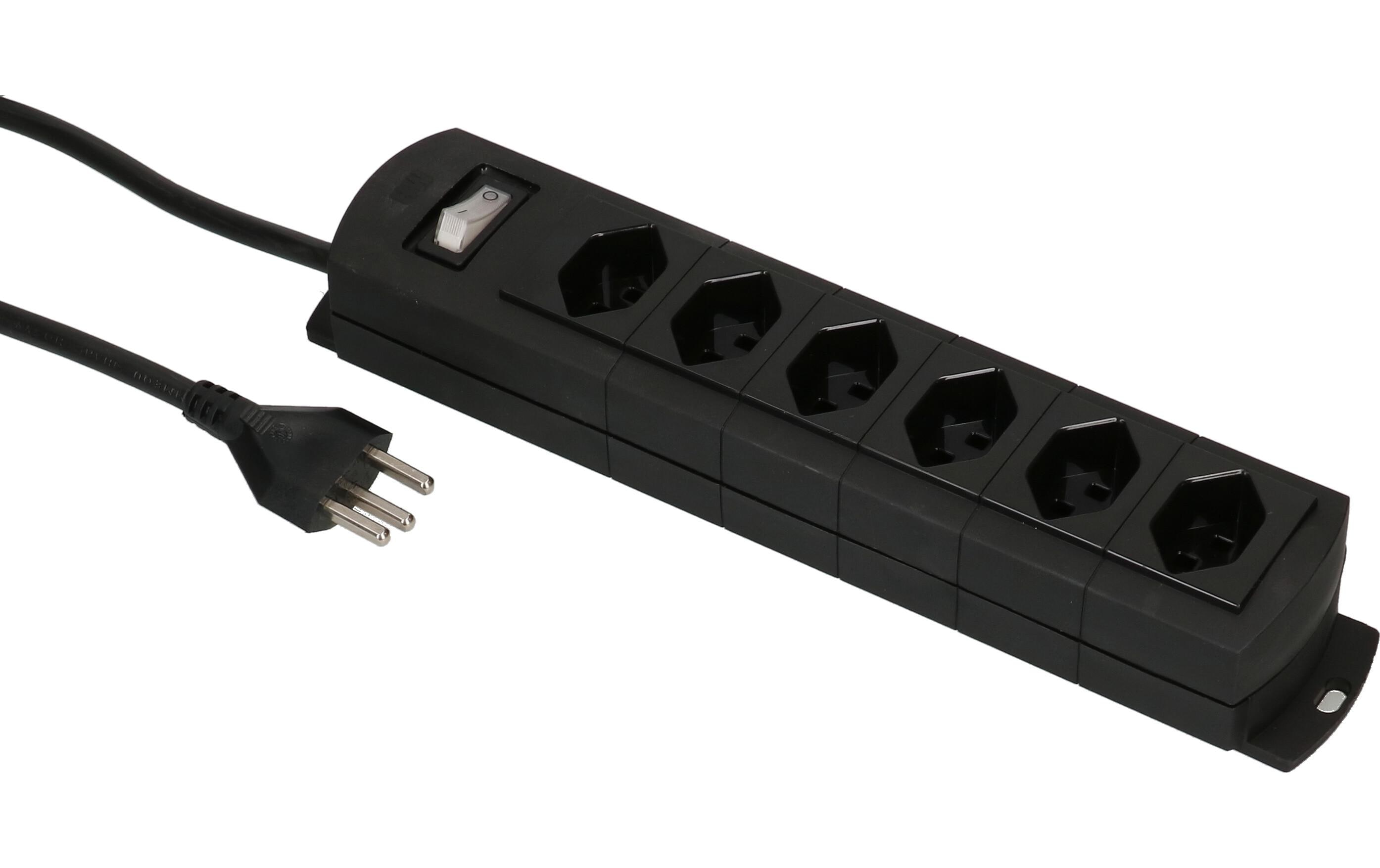 2277197_1 - Mediatech MAX HAURI Prime Line 6x Typ 23 Kunststoff Schwarz Schalter 3 m