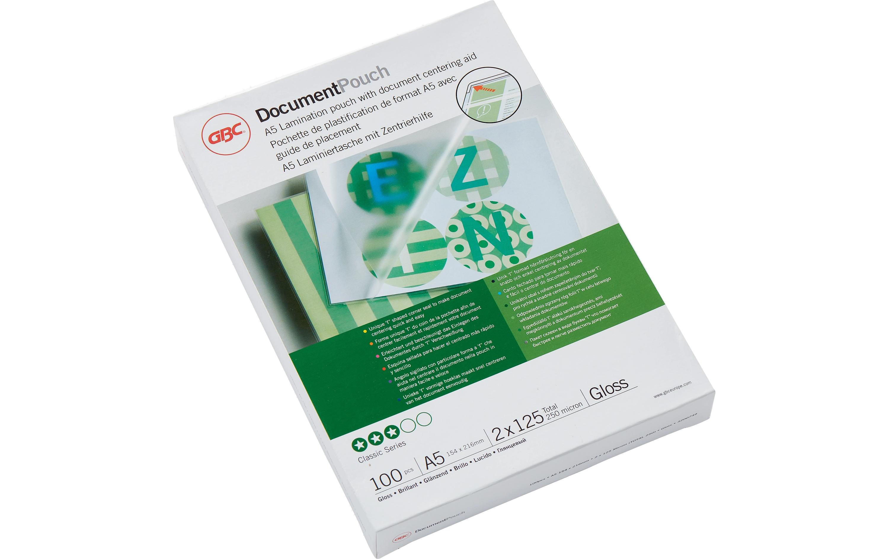 231111 - Mediatech GBC Laminierfolie 125 Micron A5 (154x216), 100 Stk., gloss kaufen Schweiz | Mediatech.ch
