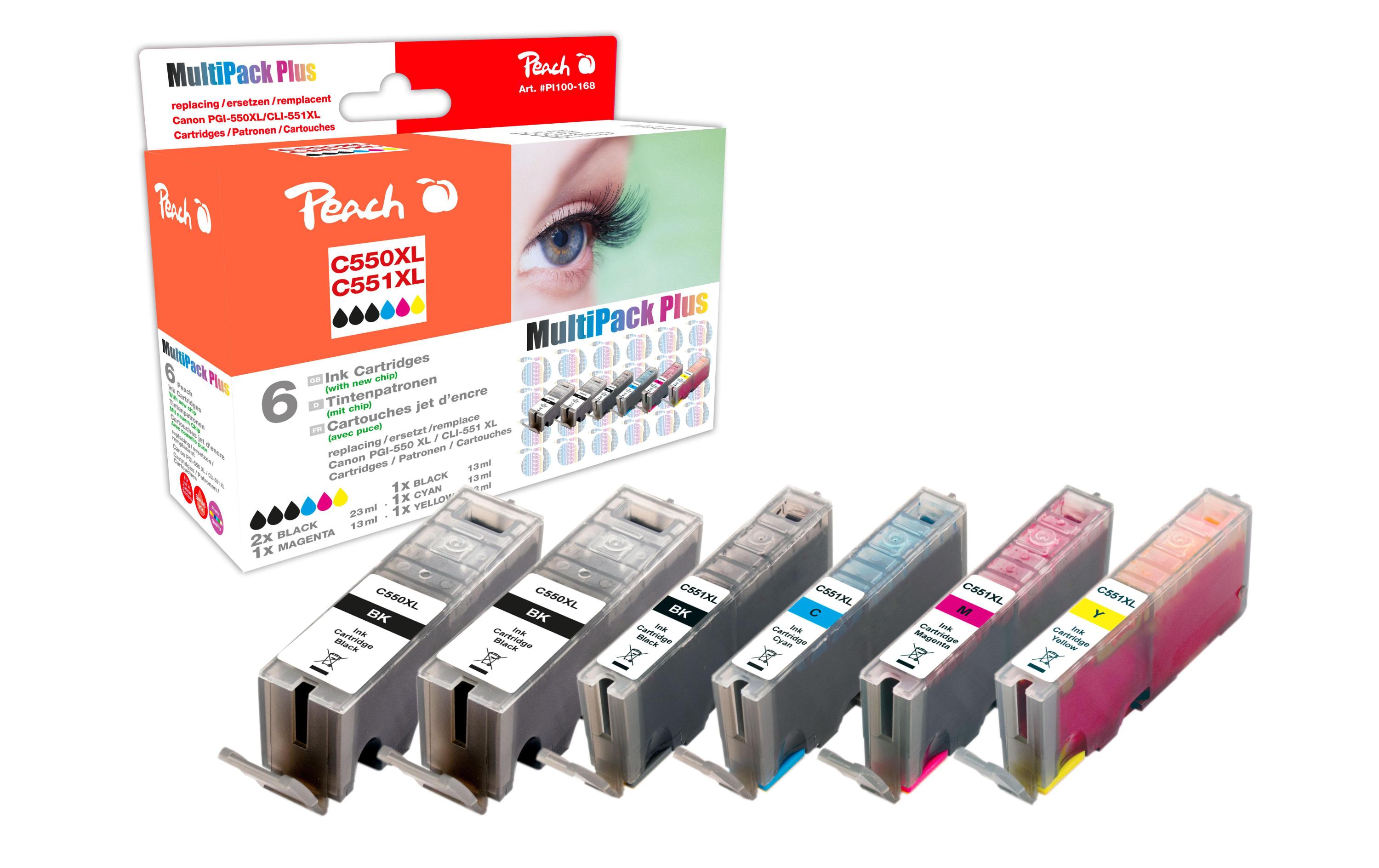 Peach Tinte Canon PGI-550/CLI-551 CombiPck+ 2x black 1x photo black/cyan/magenta/yellow