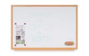 266811_1 - Mediatech Bi-Office Whiteboard 60 x 45 cm Stahloberfläche, mit Holzrahmen Eiche