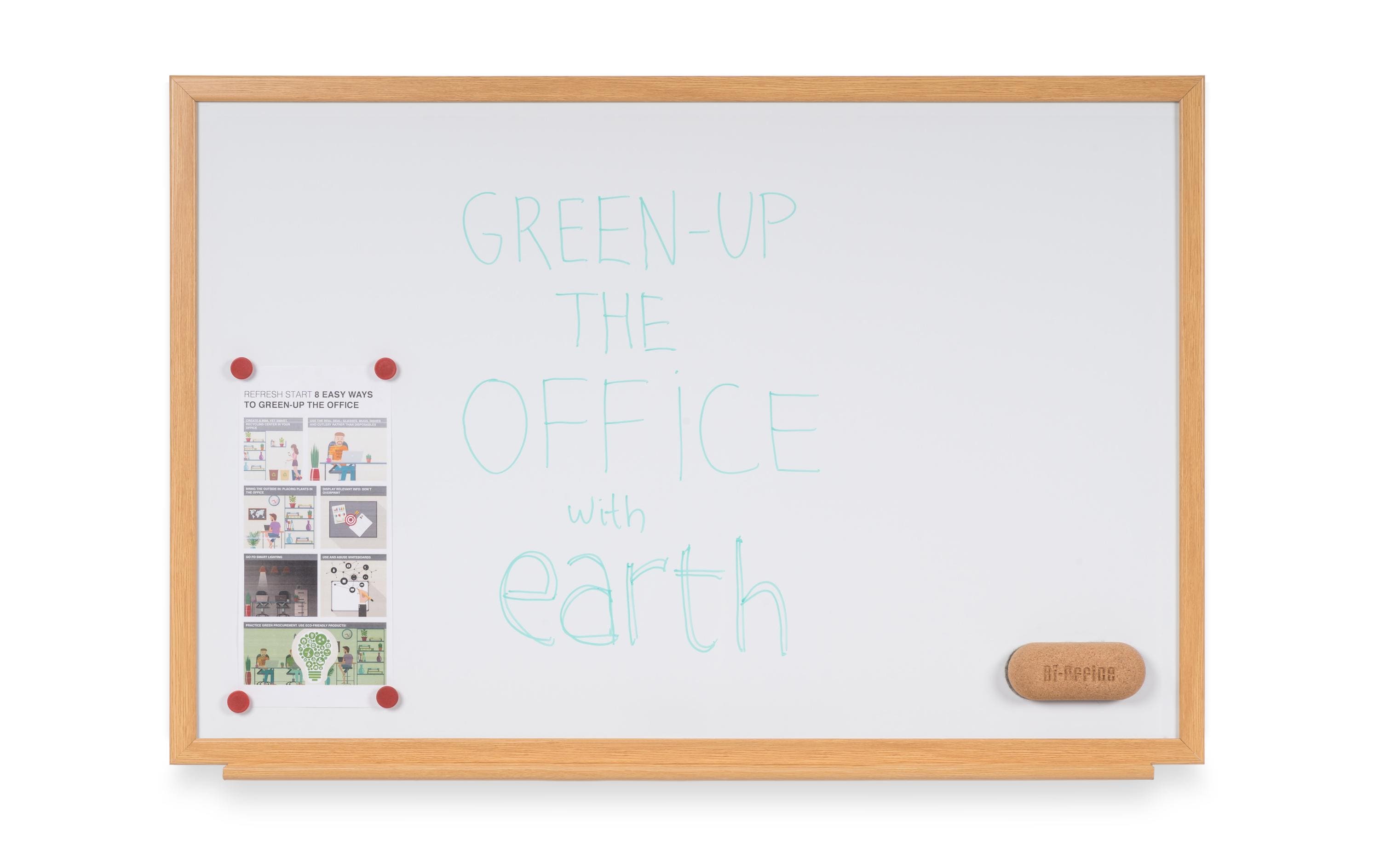 266811_1 - Mediatech Bi-Office Whiteboard 60 x 45 cm Stahloberfläche, mit Holzrahmen Eiche