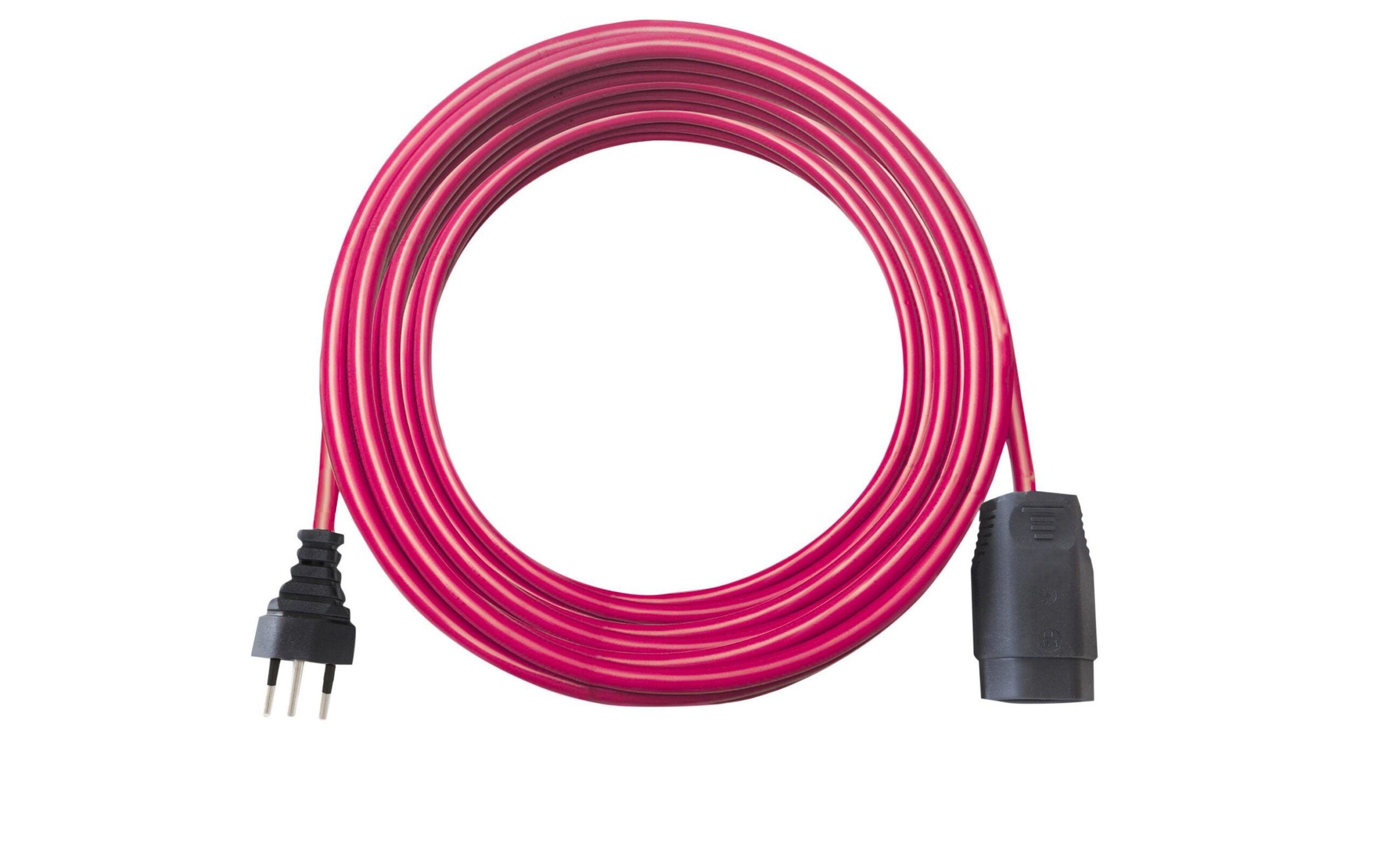 272818 - Mediatech Kunststoff-Verlängerungskabel, 10m, rot 10m, rot, 3-polig, T12/T13
