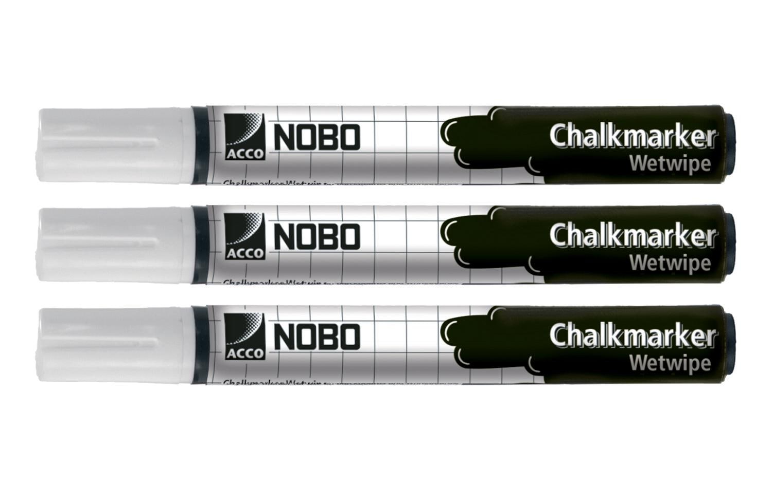 279310 - Mediatech Nobo Boardmarker weiss, 3er Pack hinterlässt keinen Kreidestaub kaufen Schweiz | Mediatech.ch