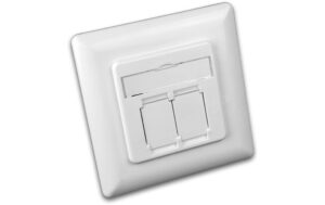 Wirewin RJ-45 Unterputz Datendose, 2-fach Cat.5e, geschirmt, reinweiss