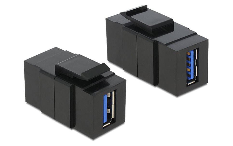 285375 - Mediatech Delock Keystone Jack: USB3.0 Buchse-Buchse, schwarz kaufen Schweiz | Mediatech.ch