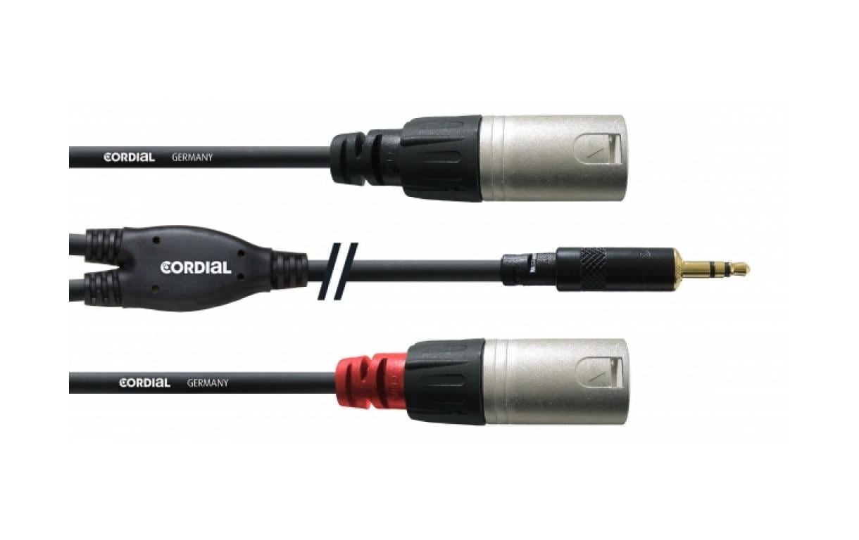 Cordial CFY 1.8 WMM 3.5mm Stereo Klinke - 2x XLRm, 1.8m