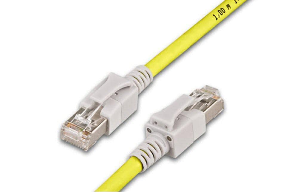 293467 - Mediatech Wirewin Cat.6A LED Patchkabel 1m gelb PIMF, S/FTP, 10Gbps, Halogenfrei
