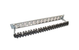 24-Port 1HE Patchpanel, geschirmt hellgrau, Leerpanel für Keystone Modul 19
