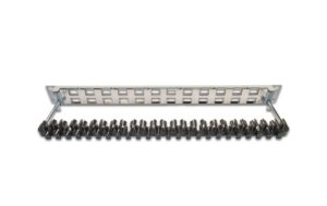 24-Port 1HE Patchpanel, geschirmt hellgrau, Leerpanel für Keystone Modul 19
