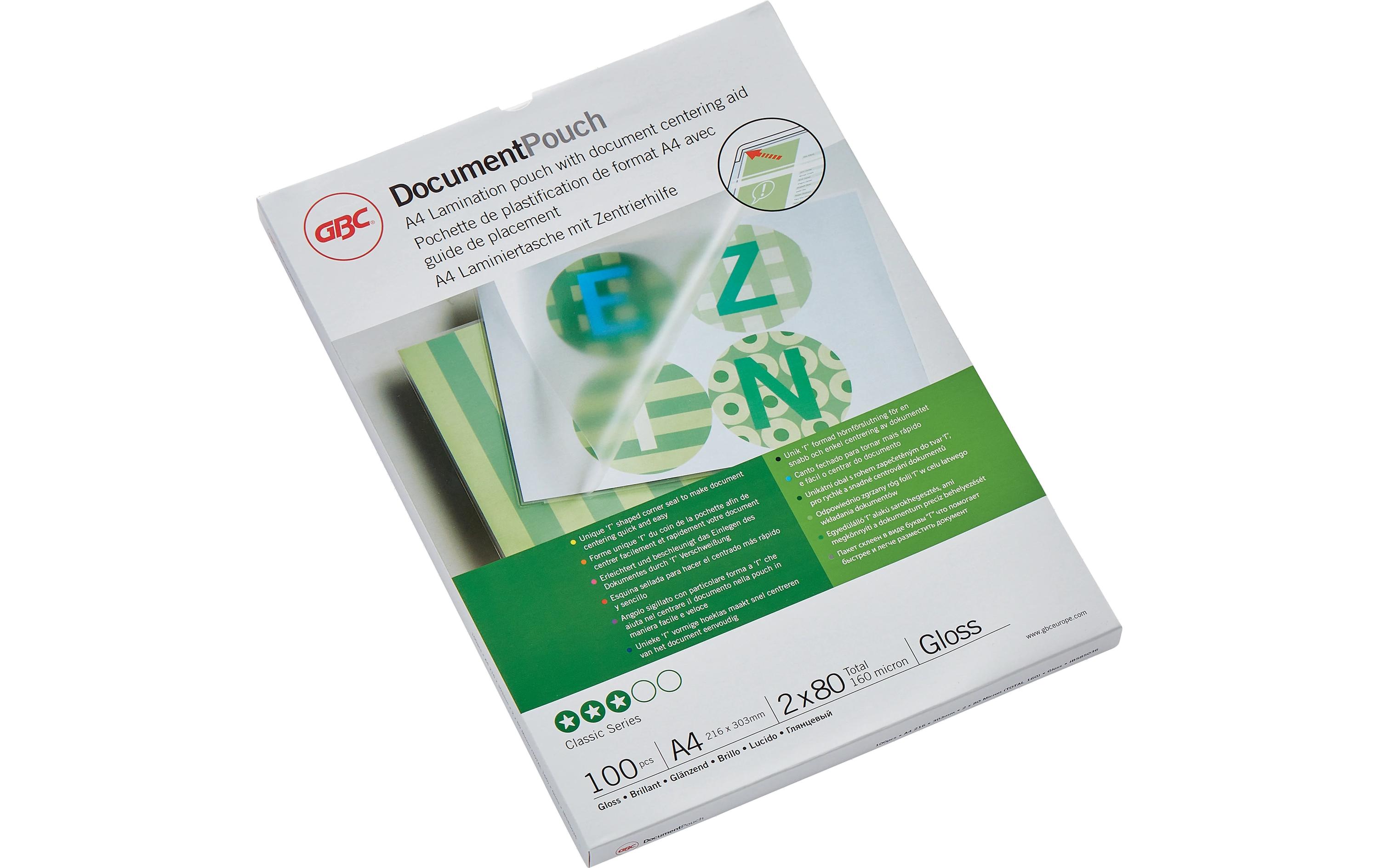 312832 - Mediatech GBC Laminierfolie 80 Micron A4 (216x303), 100 Stk., gloss kaufen Schweiz | Mediatech.ch
