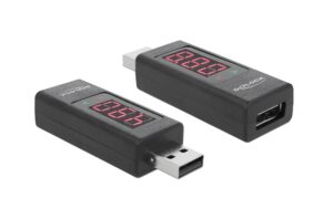 USB Strommesser Adapter Volt&Ampere bis 4 Ampere, A Stecker-Buchse