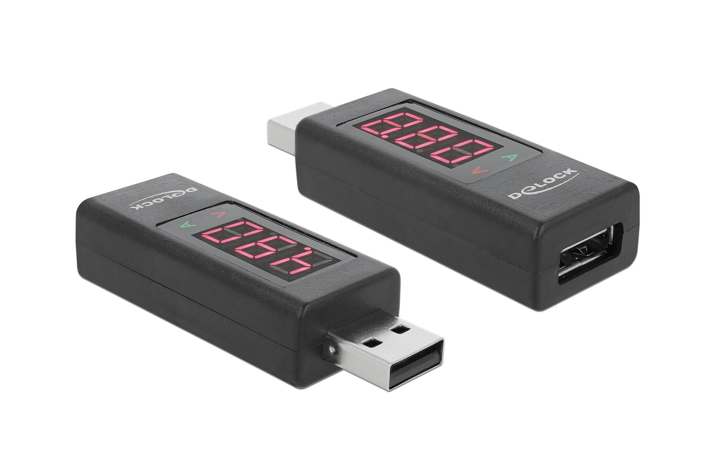 340704 - Mediatech USB Strommesser Adapter Volt&Ampere bis 4 Ampere, A Stecker-Buchse