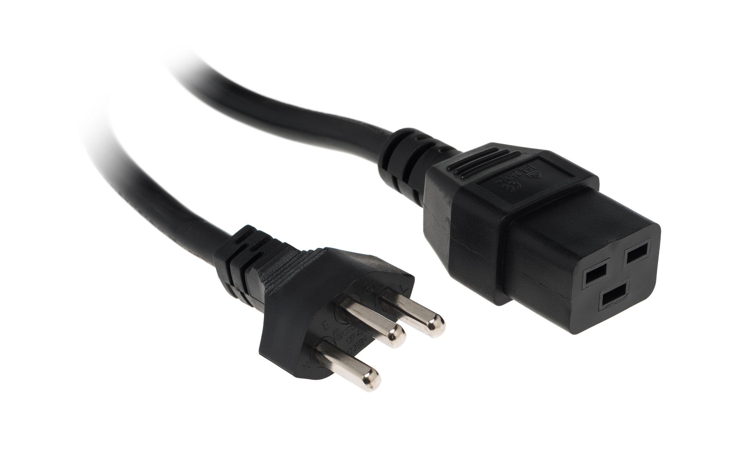 Netzkabel T23 - C19, schwarz 2m Kabel, H05VV-F 3G1.5mm