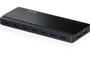 TP-Link Hub USB3.0 7Port UH720 externes Netzteil, Ein/Ausschalter, Ladeports
