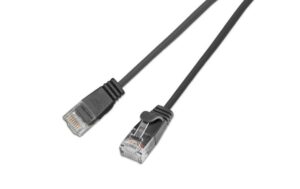 SLIM Slimpatchkabel 50cm, Schwarz, Cat.6 Rund, 2.8mm, UTP ungeschirmt, GHMT zert.