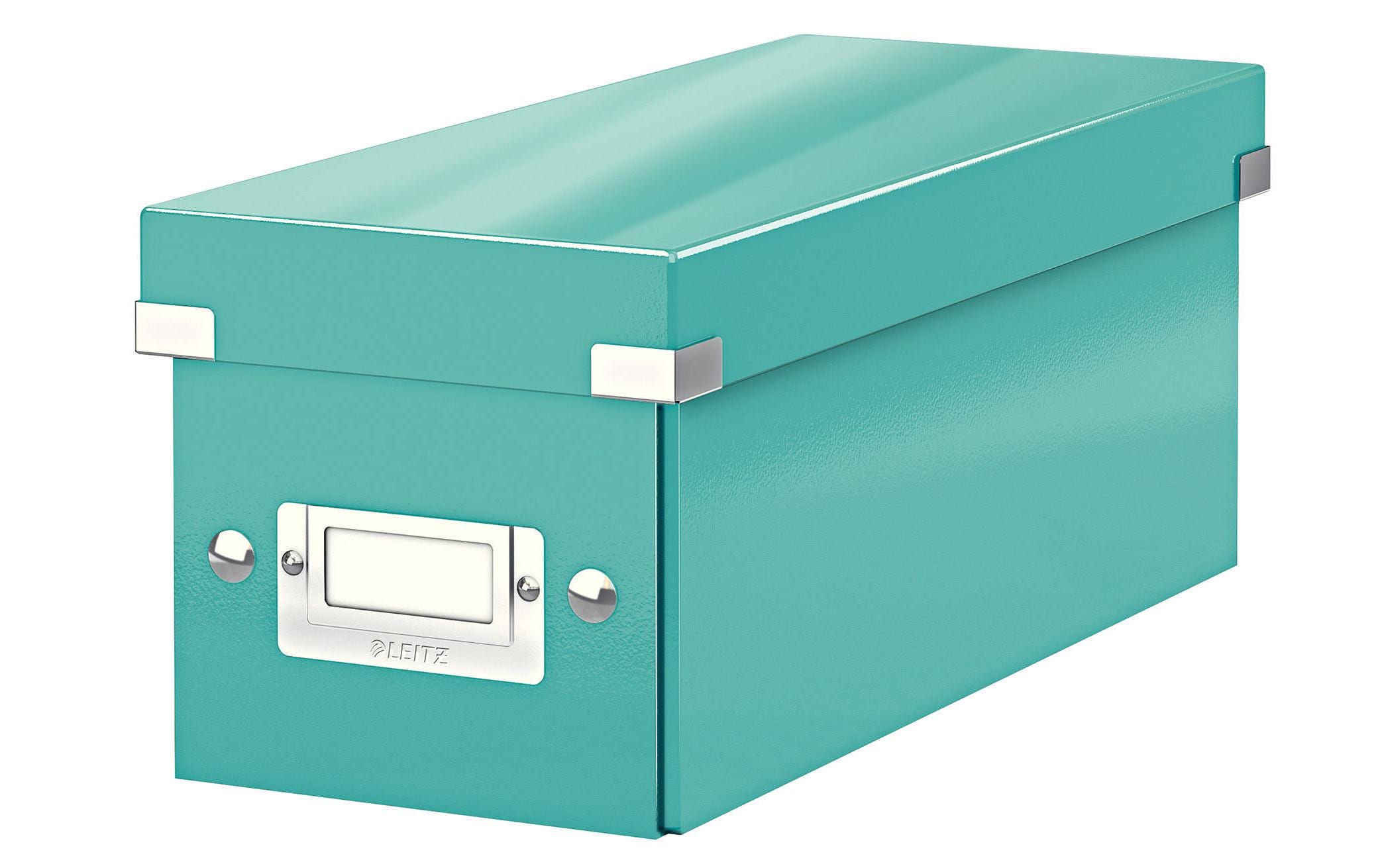 370033 - Mediatech Leitz Aufbewahrungsbox CD eisblau für 30 CD-Hüllen, zusammenfaltbar kaufen Schweiz | Mediatech.ch