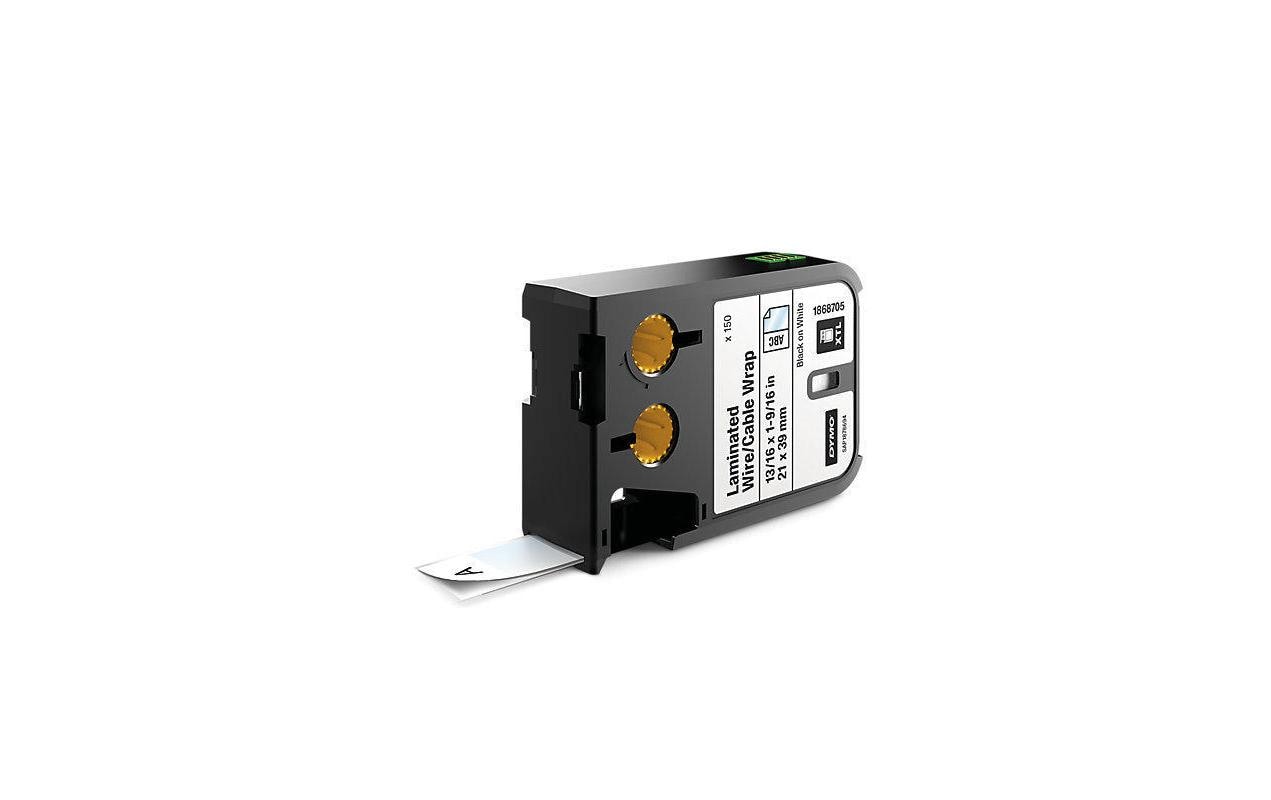 375261 - Mediatech DYMO XTL Etikett, Vinyl schwarz auf weiss ,21mm x 39mm
