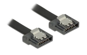 Delock SATA-3 Kabel 10 cm, Metall Clip 6 Gbps, extrem flexibel, schwarz
