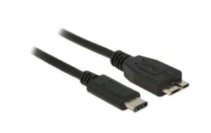 Delock USB3.1 Kabel MicroB St. - Typ-C St. 0.5m, 10Gbps, Gen2, schwarz