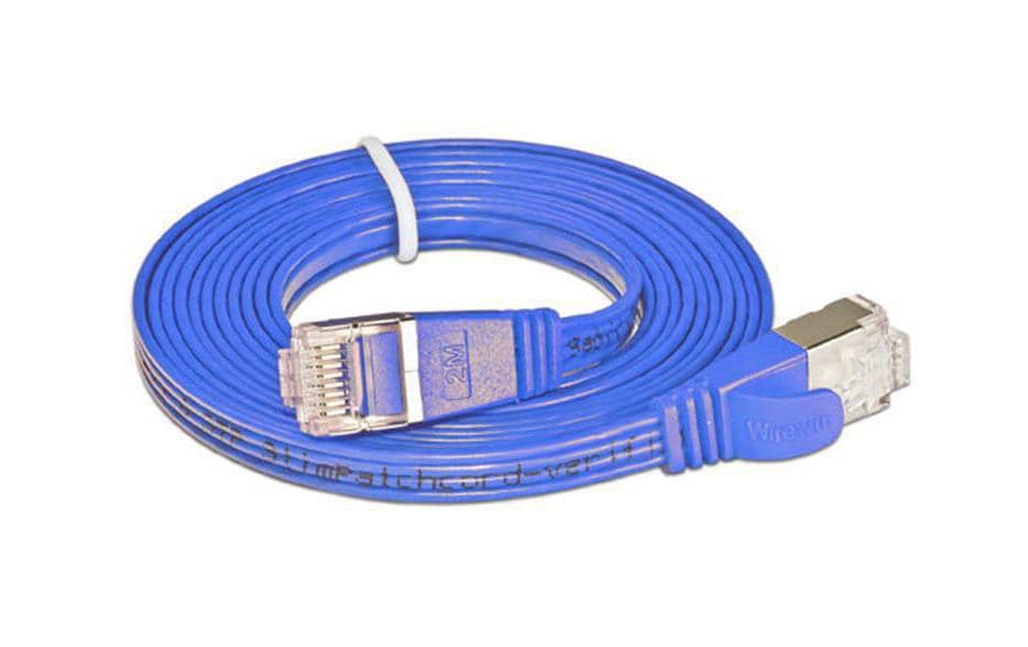 413872 - Mediatech Wirewin Slim Patchkabel: STP, 0.15m, blau Cat.6, AWG36, Klinkenschutz, Längenaufdruck