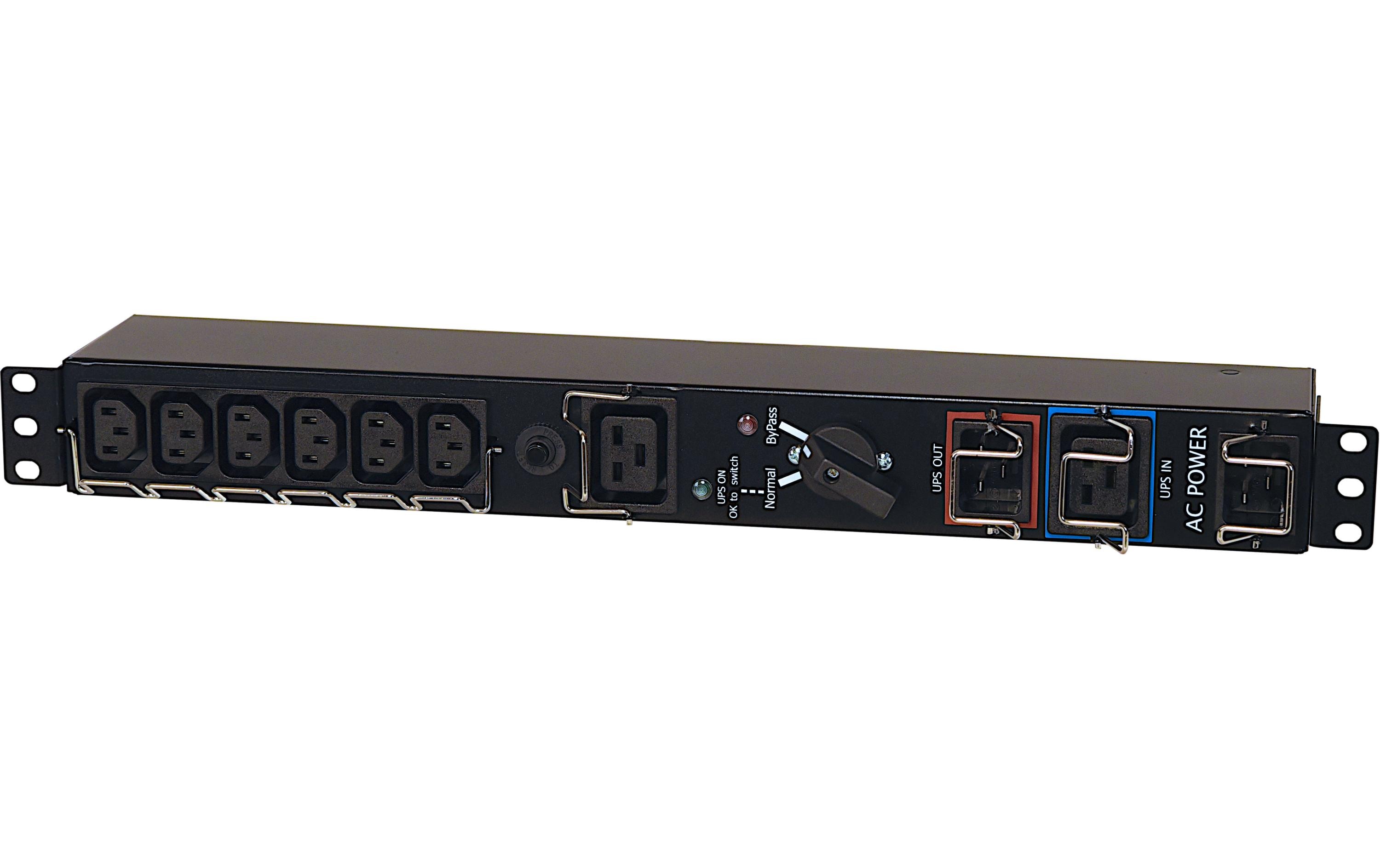 SICOTEC-USV Service-Bypass, 16A Service Bypass/PDU für USV bis 3kVA, 1 HE