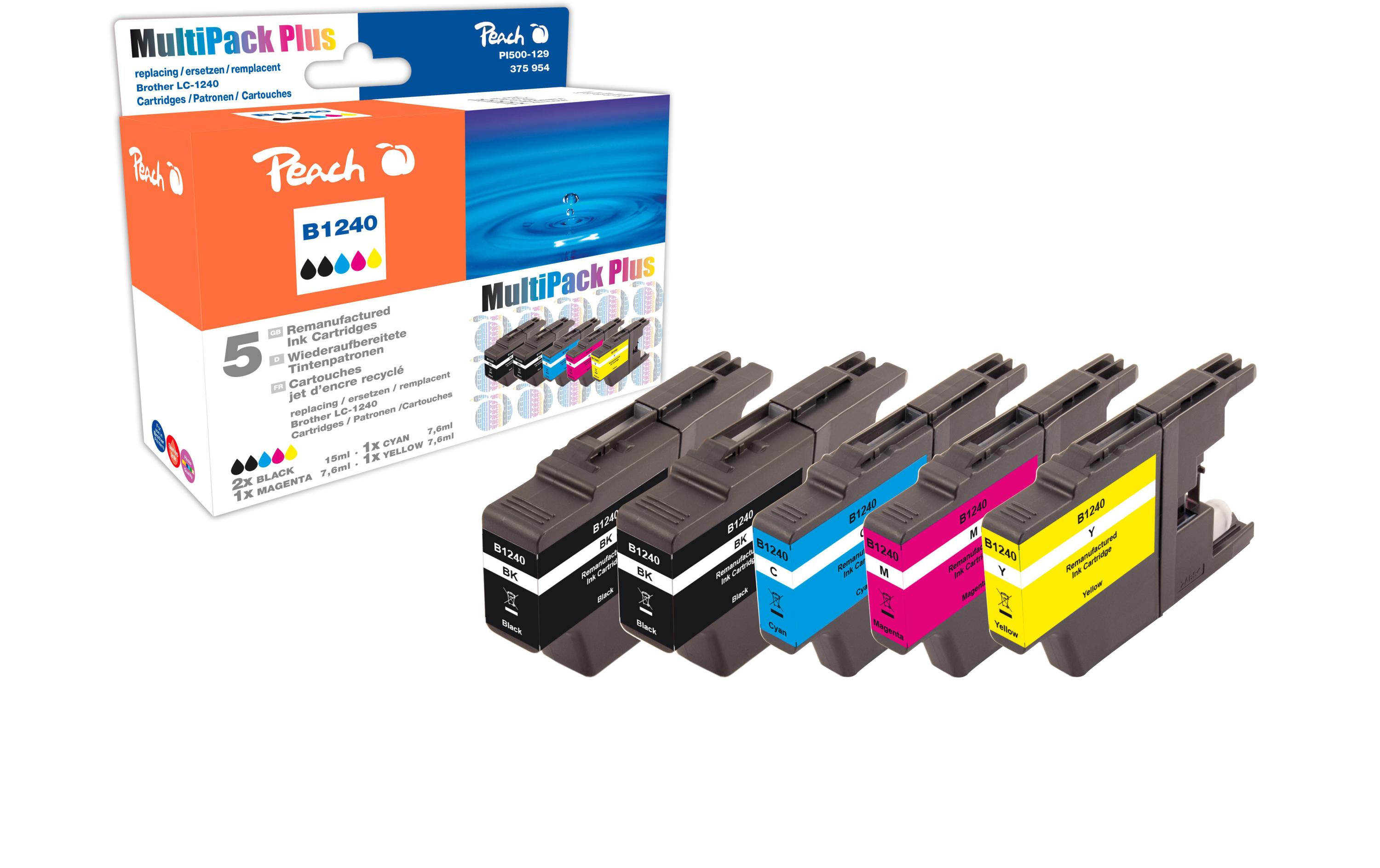 Peach Tinte Brother LC-1240 Combi Pack je 2x bk, c, m, y 1x30 + 3x19ml
