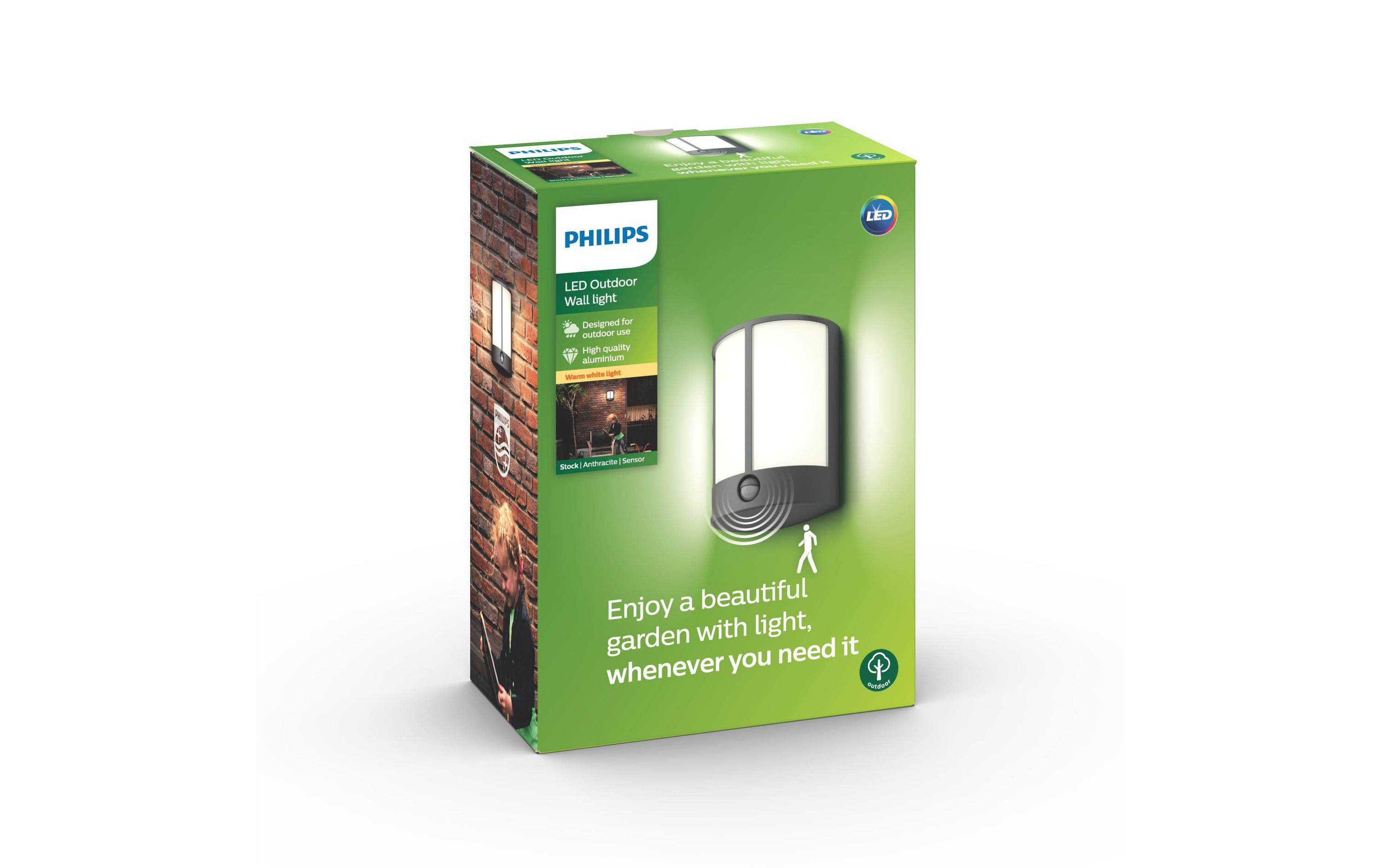423721_1 - Mediatech Philips myGarden Wandleuchte 16465/93/16,az 1x6W LED, outdoor IP44, warmweiss 2700K,