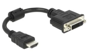 Monitoradapter HDMI zu DVI-D, passiv HDMI-Stecker auf DVI-D Buchse, 20cm, schwarz
