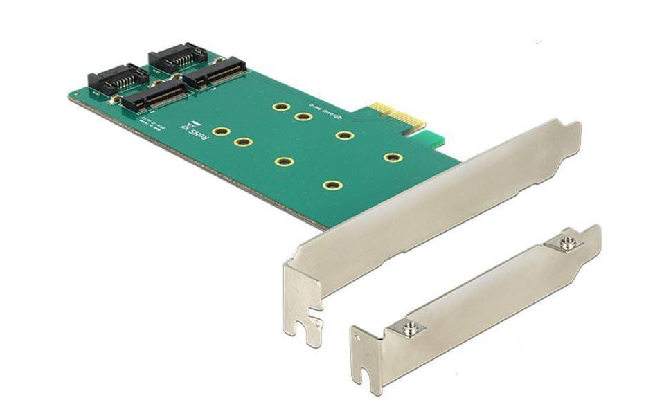 454081 - Mediatech DeLock PCI-Express-x4 Kontroller 2x M.2 SATA, inkl. SATA-Kabel kaufen Schweiz | Mediatech.ch
