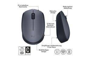 Logitech M170 wireless Maus grey USB 2.4GHz
