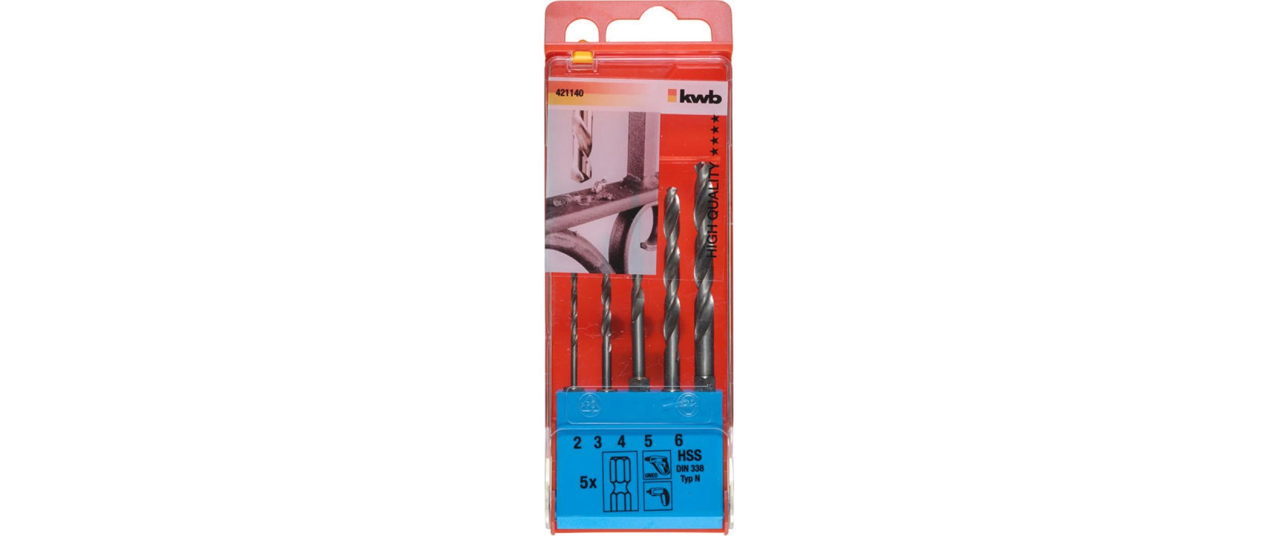492133_1 - Mediatech kwb Spiralbohrer Set 5-teilig 2-6 mm