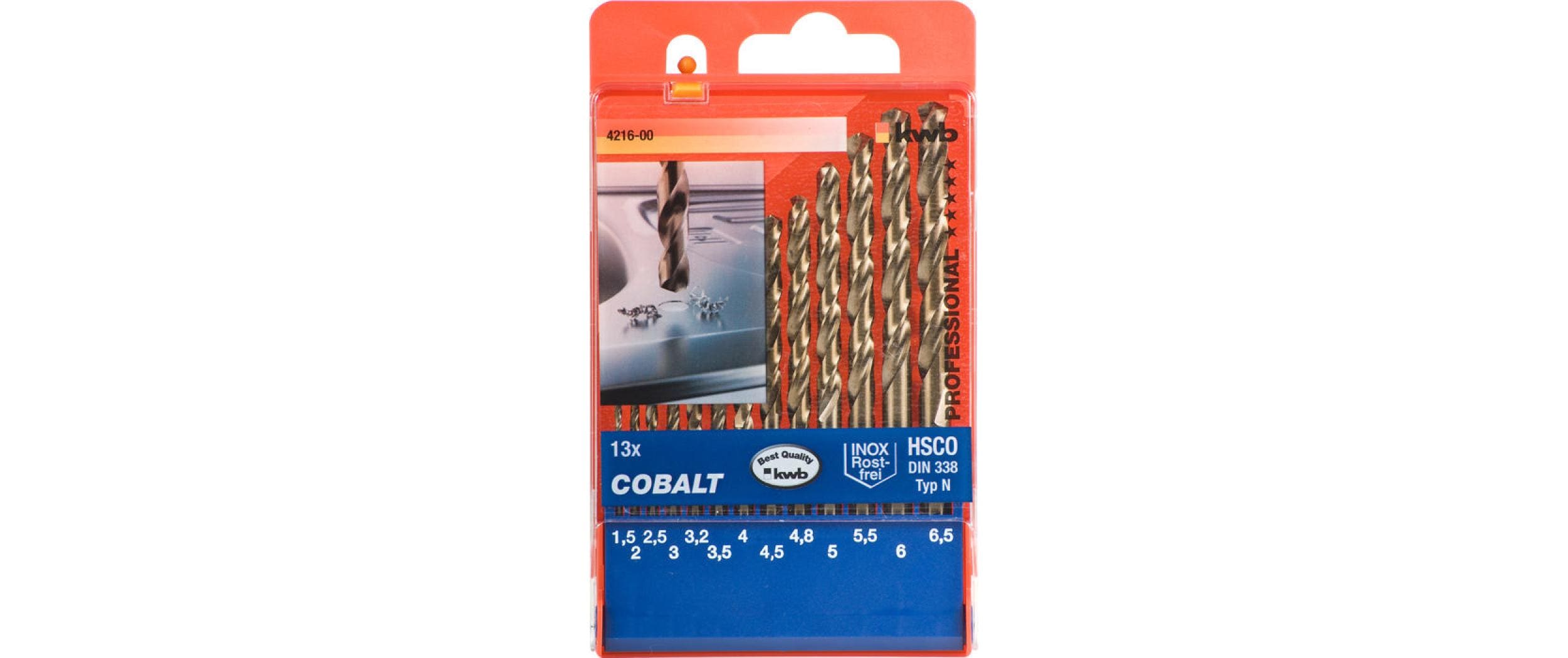 492170_1 - Mediatech kwb COBALT Spiralbohrersatz 13-tlg. 1.5-6.5 mm