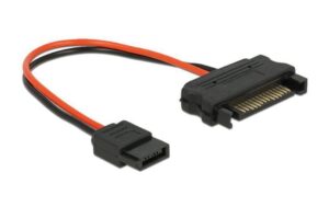 SATA Adapterkabel für Slimline (ODD), 10cm 15Pin SATA Buchse zu Slim SATA 6Pin