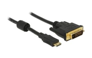 Delock Mini-HDMI zu DVI Kabel 1m HDMI-C - DVI-D (24+1), 1m, Schwarz